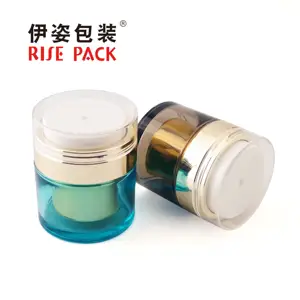 Frasco de crema sin aire de vidrio de 30g Envase de embalaje de cosméticos Premium con botella interna reemplazable