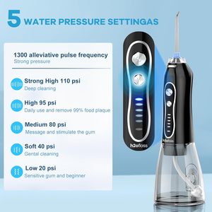 H2ofloss HF-6 Irrigador <span class=keywords><strong>Dental</strong></span> Inalámbrico Mejorado, Irrigador Oral Eléctrico Profesional, <span class=keywords><strong>Limpiador</strong></span> de Dientes con Chorro de Agua - Product Image 2