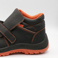 Zapato de seguridad MaxiTough de cuero vacuno repujado con puntera de acero y compuesto, puntera de fibra de vidrio, doble inyección de PU, corte bajo para construcción.