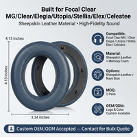 Coussinets d'oreille de rechange compatibles avec les écouteurs Focal Clear MG/Clear/Elegia/Utopia/Stellia/Elex/Celestee Coussinets d'oreille en mousse
