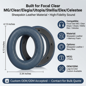 Ersatz-Ohr polster Kompatibel mit Focal Clear MG/Clear/Elegia/<span class=keywords><strong>Utopia</strong></span>/Stellia/Elex/Celestee-Kopfhörern Ohr polster Schaumstoff kissen - Product Image 2