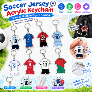 Porte-clés en acrylique en forme de <span class=keywords><strong>maillot</strong></span> de football, figurine uniforme de footballeur, breloque pour sac à dos de fan de sport, cadeau souvenir - Product Image 1