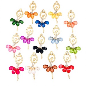 Colgante de aleación con dije de bailarina y pedrería, con diseño de niña bailarina, para collar, bolso, llavero, regalo de Navidad - Product Image 4