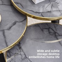 Großhandel Moderner Minimalistischer Couchtisch mit Metallbeinen Hochwertiger Mobiler Wohnzimmer-Schlafzimmer-Möbel für Kleine Apartments
