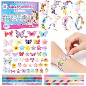 Girls Hair Accessory Design Kit DIY Headbands <b>Clips</b> Sequin <b>Bow</b> Butterflies Flowers Gift Ready Box Wholesale Pack - Product Image 2