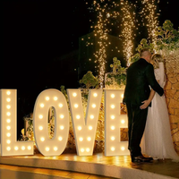 Lettres néon personnalisées en usine de 3FT et 4FT, chiffres lumineux LED, enseigne autoportante en métal pour fournitures de mariage, fêtes et décoration d'événements