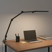 Lampe de salon moderne à bras flexible en aluminium, 3 sources lumineuses, LED, protection des yeux, commande tactile, intensité réglable, lampe de table simple