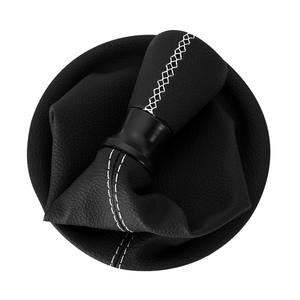 Poignée de levier de vitesses Peugeot Citroën en cuir noir avec surpiqûres blanches, ajustement ergonomique, pour 307, transmission manuelle - Product Image 5