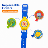 Mini montre-bracelet avec couvercles interchangeables, nouveauté 2025, en plastique, couleur personnalisable, certifiée sécurité, jouets promotionnels, cadeaux pour enfants, ensemble de jeu