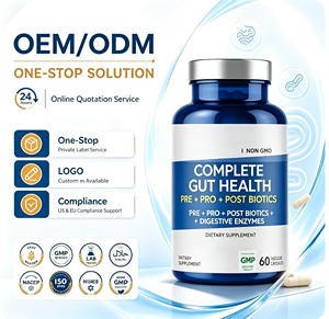 Suplemento Completo para <span class=keywords><strong>la</strong></span> Salud Intestinal, Prebióticos, Probióticos y Enzimas Digestivas, 60 Cápsulas Vegetales, Certificado GMP, Sin GMO, Suministro a Granel - Product Image 1