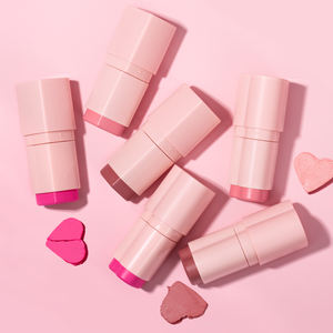 Logo personnalisé Unique Rose Multichrome Coeur Stick <span class=keywords><strong>Blush</strong></span> Visage Maquillage Marque Privée Haute Pigmentation Multi-usage Crème <span class=keywords><strong>Blush</strong></span> Stick - Product Image 1