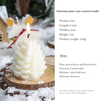 Bougie parfumée 3D en forme de pomme de pin, faite à la main, en cire de soja, décoration de table de Noël et d'hiver, cadeau de Noël et de pendaison de crémaillère, vente en gros