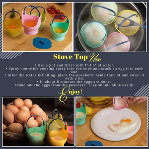 Batteur à oeufs pochés en <span class=keywords><strong>silicone</strong></span> et métal parfait Batteur à oeufs portable et fouet pour usage domestique sur la cuisinière Pot instantané au micro-ondes - Product Image 6