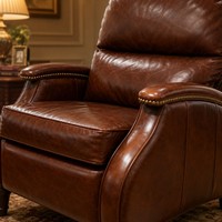 Fauteuil inclinable en cuir de style américain robuste avec cadre en acier et repose-pieds extensible, canapé de salon