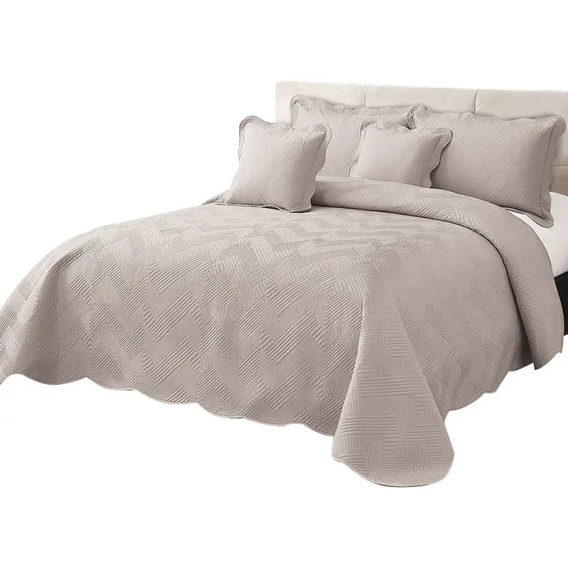 Bán buôn thêu trải giường coverlets chần trải giường nhẹ Comforter Bộ giường sang trọng