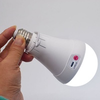 Ampoule d'urgence à trois vitesses pour panne de courant, rechargeable par USB, lampe de nuit pour stand, ampoule LED à vis pour extérieur