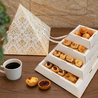 Boîte Pyramide Alimentaire Personnalisée en Carton Pliant Qualité Alimentaire avec Poignée pour Gâteaux et Emballages Triangulaires