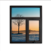 Ventana Abatible de Aluminio con Rotura de Puente Térmico, Resistente al Fuego, al Viento y a la Lluvia, para Edificios Residenciales, Fabricación Personalizada de Fábrica