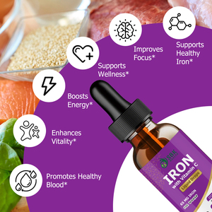 High Quality Iron <b>Liquid</b> Drops with Elemental Iron Hemoglobin Improves Focus Energy Helps Sustain Optimal Fruity Flavor - Product Image 3
