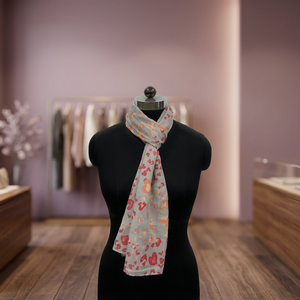 Women's Long <b>Shawl</b> with Leaf Pattern Multi-Purpose Use Viraak Exports All Seasons - Product Image 3