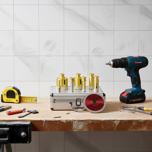 Kit de forets diamantés Vevor 20 27 35 55 68 mm, tige hexagonale, pour carrelage, porcelaine, marbre, avec boîte de rangement - Product Image 2