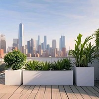 Jardinière de jardin rectangulaire en alliage d'aluminium enduit de poudre-Pot de fleur décoratif extérieur pour la plantation de la maison et de la pépinière
