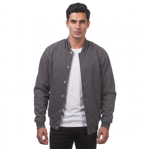 Veste universitaire en molleton de coton personnalisée pour hommes, veste Letterman vierge, vente en gros, veste de baseball décontractée pour hommes - Product Image 1