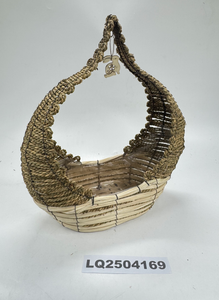 Handmade Eco-Friendly Natural Seagrass Wooden Chip <b>Flower</b> Planter Woven Gift <b>Basket</b> <b>for</b> Home and Garden Use Home Decoration - Product Image 2