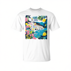 Camiseta Ciao Bella Italia Costa de Amalfi Unisex para Adultos, Manga Corta, Cuello Redondo, Impresión Digital, Promocional - Product Image 2