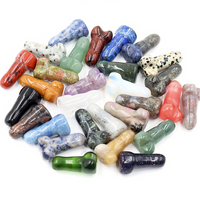 Dildo de Cristal de Cuarzo Rosa Natural al por Mayor, Varita de Piedras Curativas Talladas a Mano, Artesanía de Pene para Colgante o Regalo