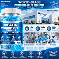 Gummies de créatine monohydrate en gros, marque privée OEM, avec HMB et taurine pour hommes et femmes, 60 unités, favorise la croissance musculaire *HALAL