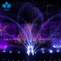 Fontaine musicale colorée DEWY en acier inoxydable, pompe moderne étanche certifiée ISO, pour usage commercial extérieur haut de gamme, centres commerciaux et hôtels