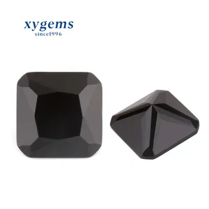xygems 4x4mm~10x10mm octagon square black diamond stone loose gemstone glass gems