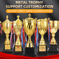 Grand Trophée en Métal Plaqué Or Argent Bronze 29cm - 50cm OEM pour Artisanat, Concours Sportif Scolaire, Événements, Trophée de Basketball