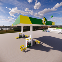 Structure en acier robuste pour station-service, charpente en poutres H soudées, certifiée CE pour station-service