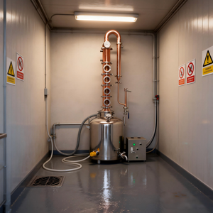 Distillateur en cuivre à colonne de reflux pour la raffinage de l'alcool de haute pureté et la production d'alcool spiritueux - Product Image 1