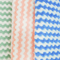 Paño de Limpieza de Microfibra con Rayas Onduladas Coloridas, Paño Suave para Lavar Platos, Paño para Limpiar la Cocina, Artículos de Limpieza para el Hogar