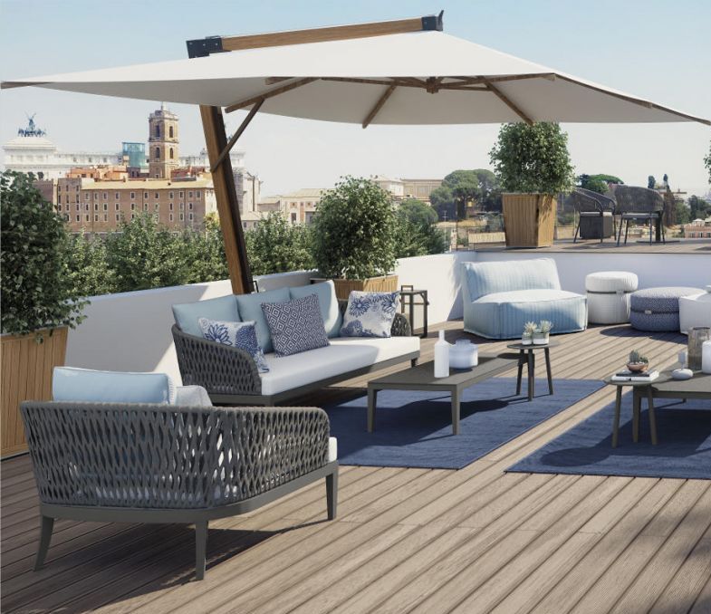 Hot sale comfortable outdoor furniture hand woven garden furniture rope sofa