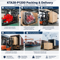 KTA38 Seri KTA38-P1200 809kW 1500rpm Mesin Diesel Industri Turbocharged Aftercooled Unit Tenaga untuk Pompa dan Drainase
