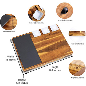 <b>Cheese</b> Board <b>Set</b> Acacia Wood Large Cutting Board With <b>Knife</b> <b>Set</b> For Home And Portable Use - Product Image 4