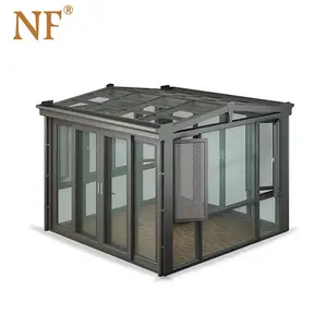 4季日光浴室玻璃屋伸缩阳台日光室聚碳酸酯弧形日光室