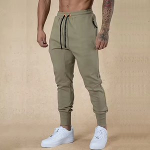 Manufacture Custom Logo Sportswear High Elastic <strong>Cuffed</strong> Tapered Cotton Men Athletic <strong>Joggers</strong> With Zipper Pocket Run Pants for Men - Product Image 3