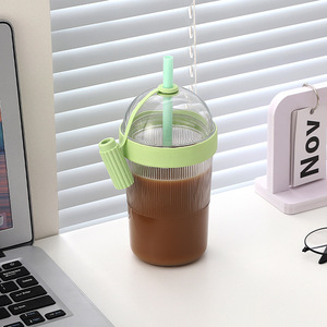 Nova Garrafa de Água Portátil de 540ml com Canudo, Copo AS de Grande Capacidade para Café e Chá com Leite - Product Image 3
