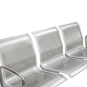 Chaise d'attente publique moderne multiplace, résistante à la corrosion, facile à nettoyer, en métal, aluminium et cuir PU, pour aéroport, hôpital, centre commercial, banque - Product Image 5
