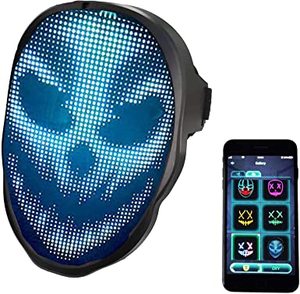 Masques de fête <span class=keywords><strong>LED</strong></span> rechargeables, écologiques, à motifs animaliers, couvrant tout le visage, programmables et lumineux pour Halloween - Product Image 4