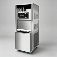 Machine à glace molle à double compresseur avec pompe à air, sur pied, 3 saveurs