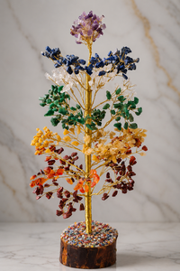 Handmade Crystal Gemstone <b>Tree</b> Figurine 7 Chakra Healing Decor Golden Wire <b>Branch</b> Craft Home Decor Gift - Product Image 2
