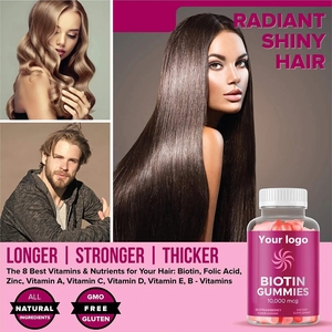 Vendita calda Private Label biotina per la crescita dei <span class=keywords><strong>capelli</strong></span> <span class=keywords><strong>caramelle</strong></span> gommose per la confezione di una bottiglia conveniente - Product Image 4