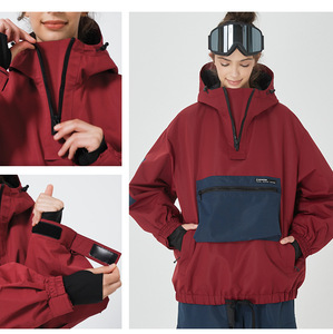 Vestes <span class=keywords><strong>de</strong></span> <span class=keywords><strong>ski</strong></span> d'hiver pour femmes et hommes, à capuche, avec fermeture éclair, imperméables, coupe-vent, en duvet, pour le <span class=keywords><strong>ski</strong></span> et le snowboard, pour les sports d'hiver professionnels - Product Image 4