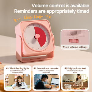 Minuterie visuelle pour enfants <span class=keywords><strong>de</strong></span> 60 minutes pour l'étude, outil <span class=keywords><strong>de</strong></span> minuterie pour l'<span class=keywords><strong>apprentissage</strong></span>, le bureau et la cuisine, TDAH avec fonctionnement silencieux, recharge USB - Product Image 3